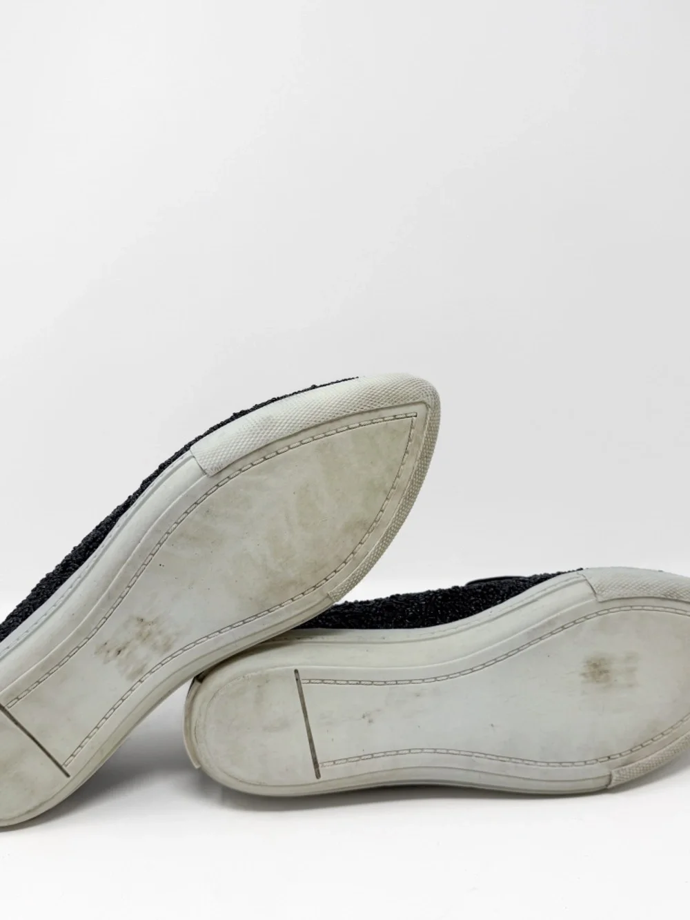 Alice + Olivia Black Beaded Slip-On Sneakers